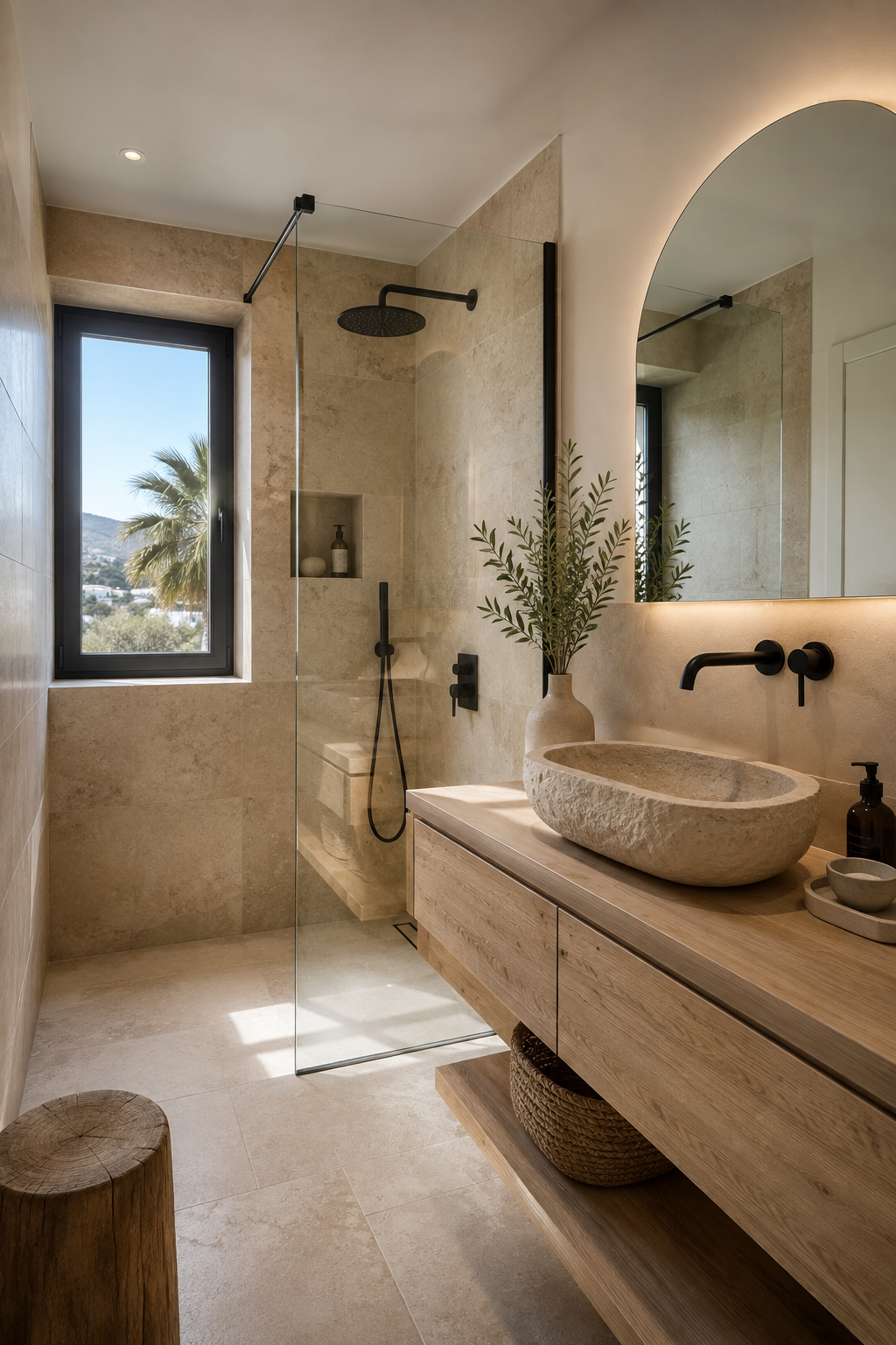 Baño contemporáneo reformado, imagen conceptual
